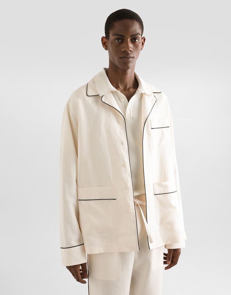Dolce & Gabbana Chaqueta de pijama de tela de lino Ofertas