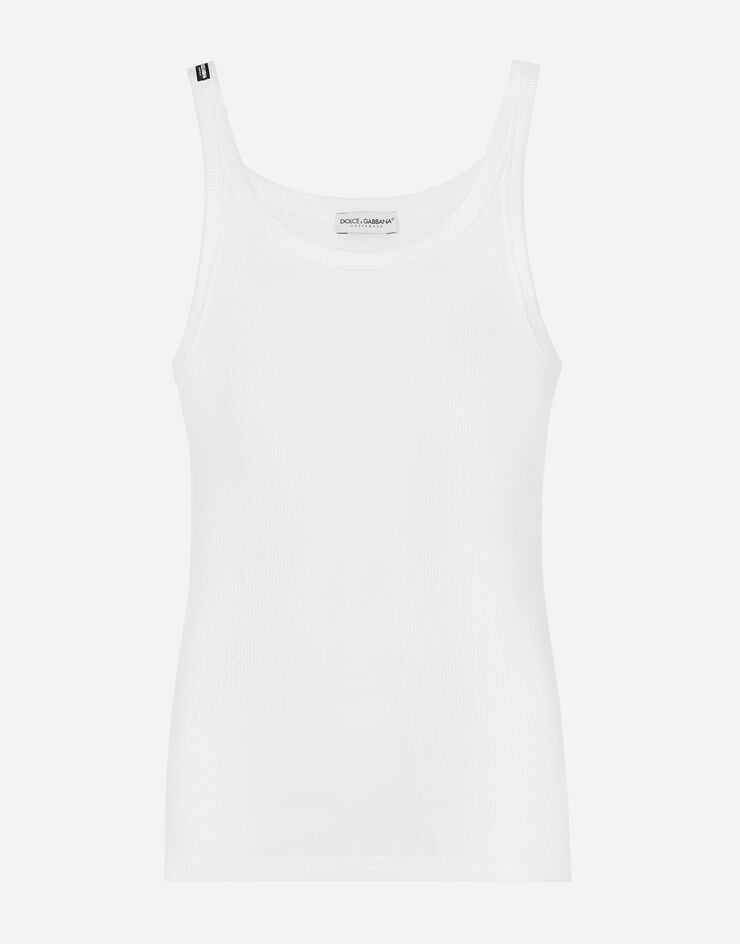 Dolce & Gabbana Camiseta sin mangas de algodón acanalado