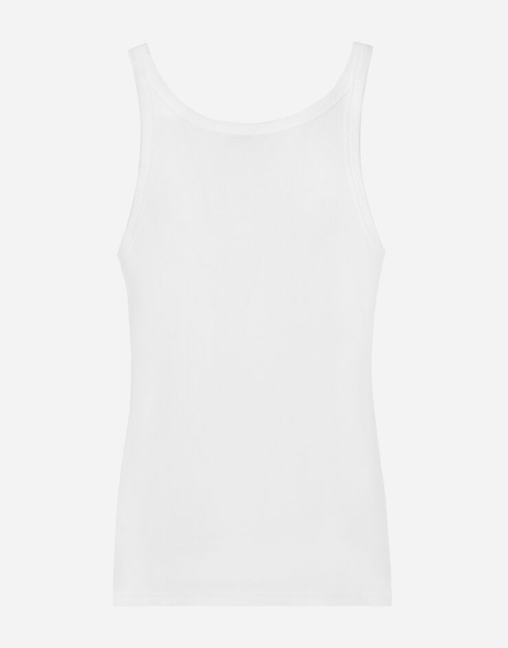 Dolce & Gabbana Camiseta sin mangas de algodón acanalado Venta caliente