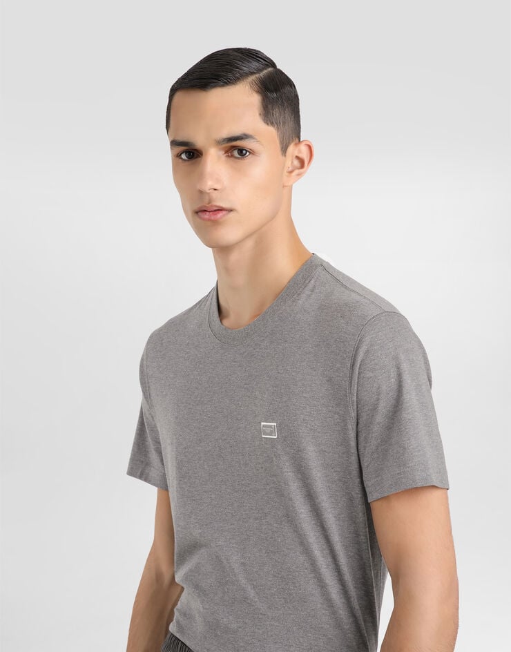 Dolce & Gabbana Camiseta de algodón con placa Oferta especial