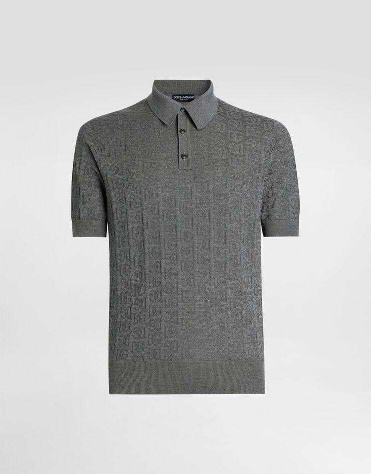 Dolce & Gabbana Polo de seda con bordado integral del logotipo DG