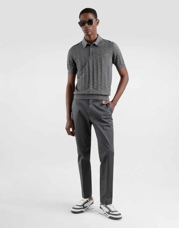 Dolce & Gabbana Polo de seda con bordado integral del logotipo DG COMPRAR AHORA