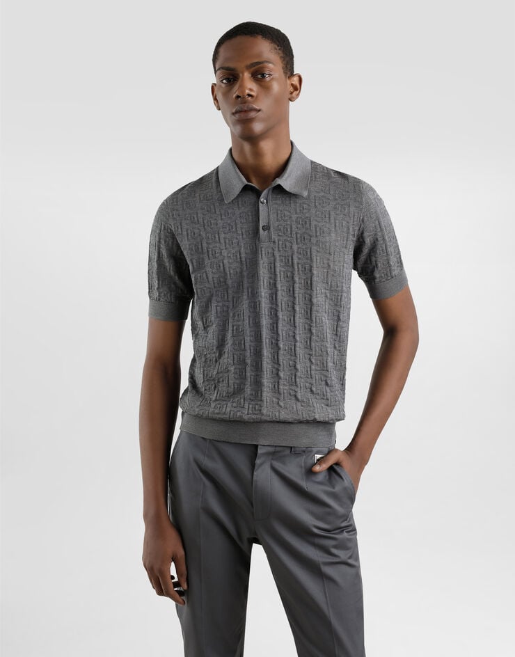 Dolce & Gabbana Polo de seda con bordado integral del logotipo DG COMPRAR AHORA