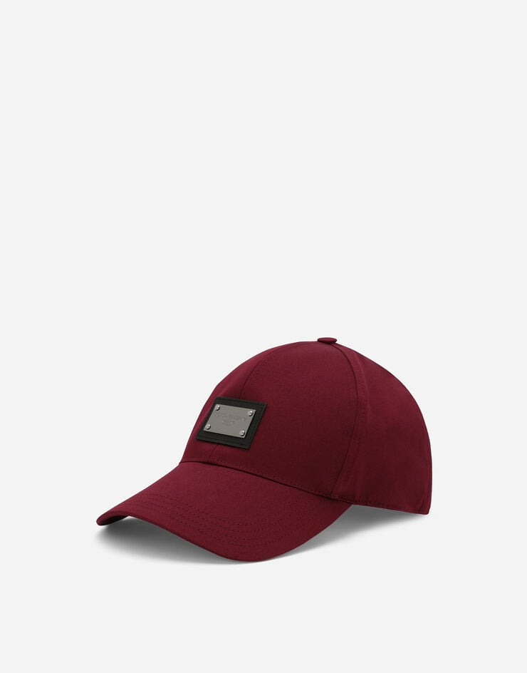 Dolce & Gabbana Gorra de béisbol de algodón con placa con logotipo
