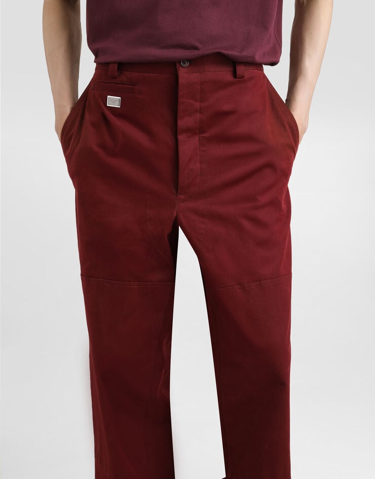 Dolce & Gabbana Pantalones cargo de algodón con placa Oferta especial de fábrica