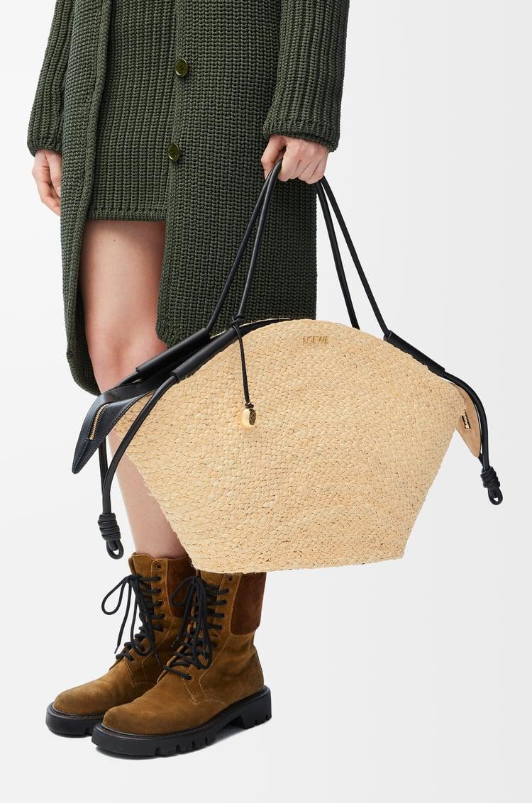 Loewe Large Paseo basket in raffia and nappa calfskin 1 Colours Promoción por tiempo limitado