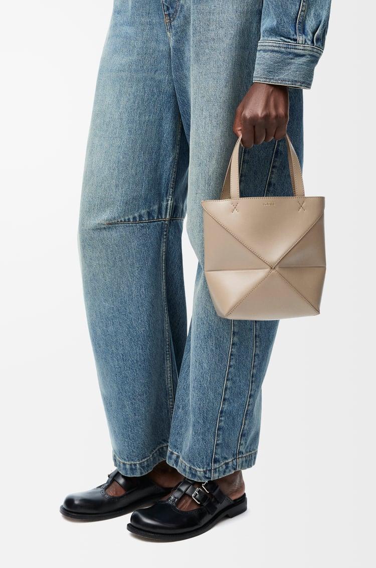Loewe Mini Puzzle Fold tote in shiny calfskin 8 Colours Descuentos del mes