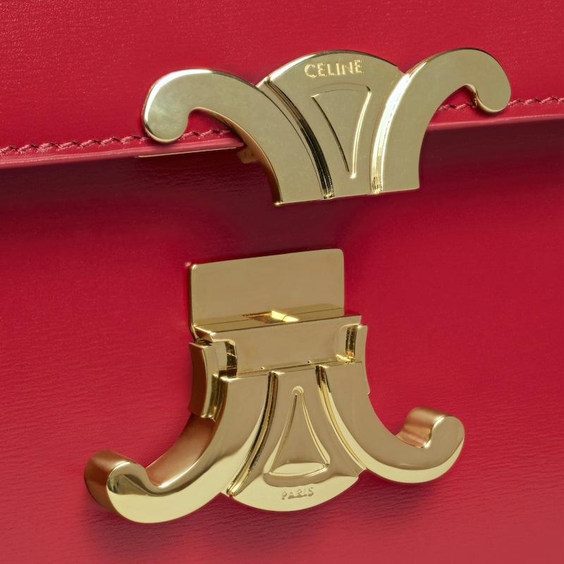 Celine Bolso Triomphe Classique de piel de becerro brillante En oferta