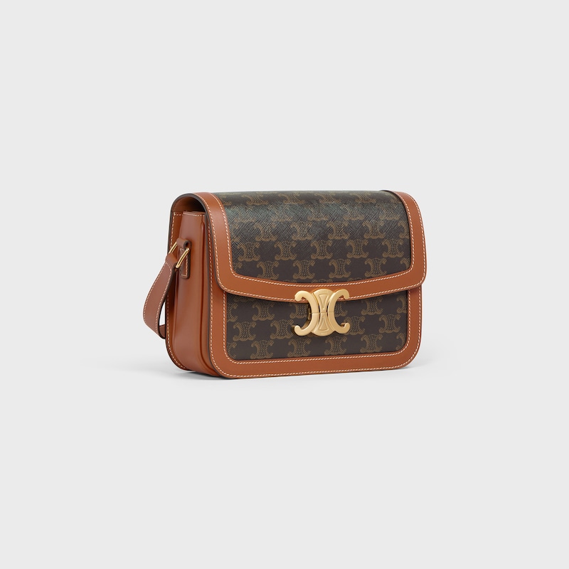 Celine Bolso Triomphe Classique de lona Triomphe y piel de becerro Última moda