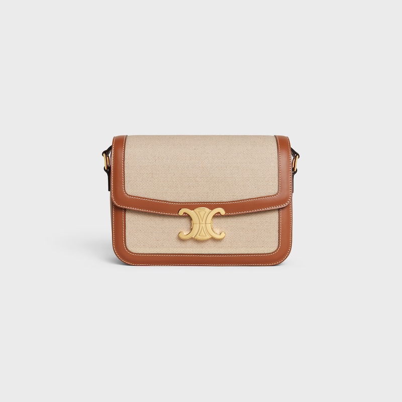 Celine Bolso Triomphe Classique de TEJIDO Y PIEL DE BECERRO