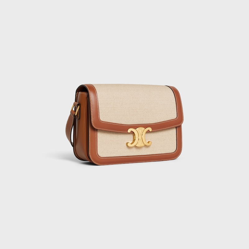 Celine Bolso Triomphe Classique de TEJIDO Y PIEL DE BECERRO Descuento por venta flash