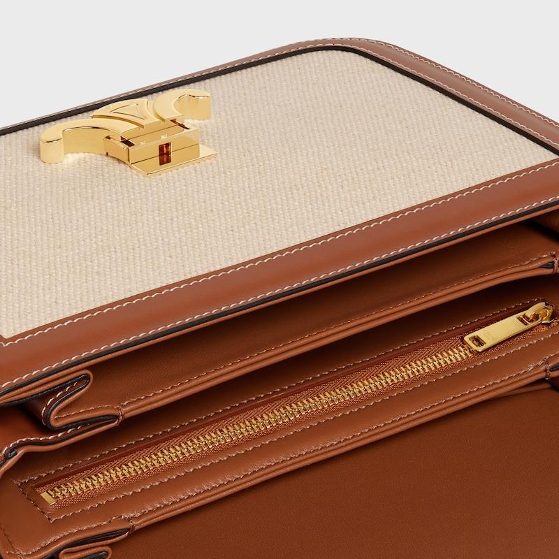 Celine Bolso Triomphe Classique de TEJIDO Y PIEL DE BECERRO Descuento por venta flash