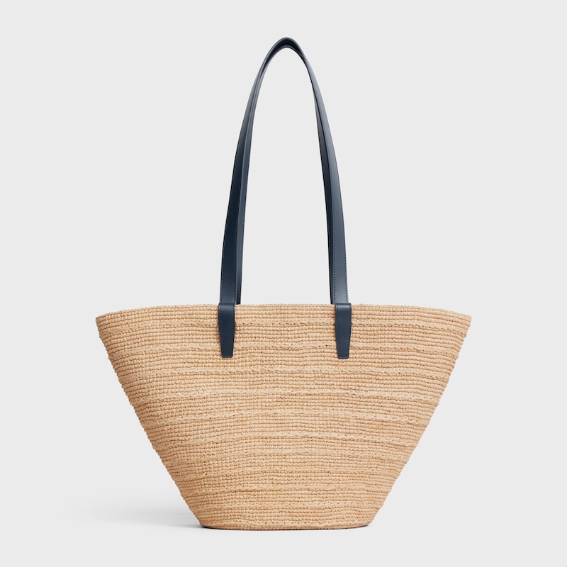 Celine BOLSO TRIOMPHE CELINE CLASSIC PANIER MEDIANO DE RAFIA Y PIEL DE BECERRO En oferta