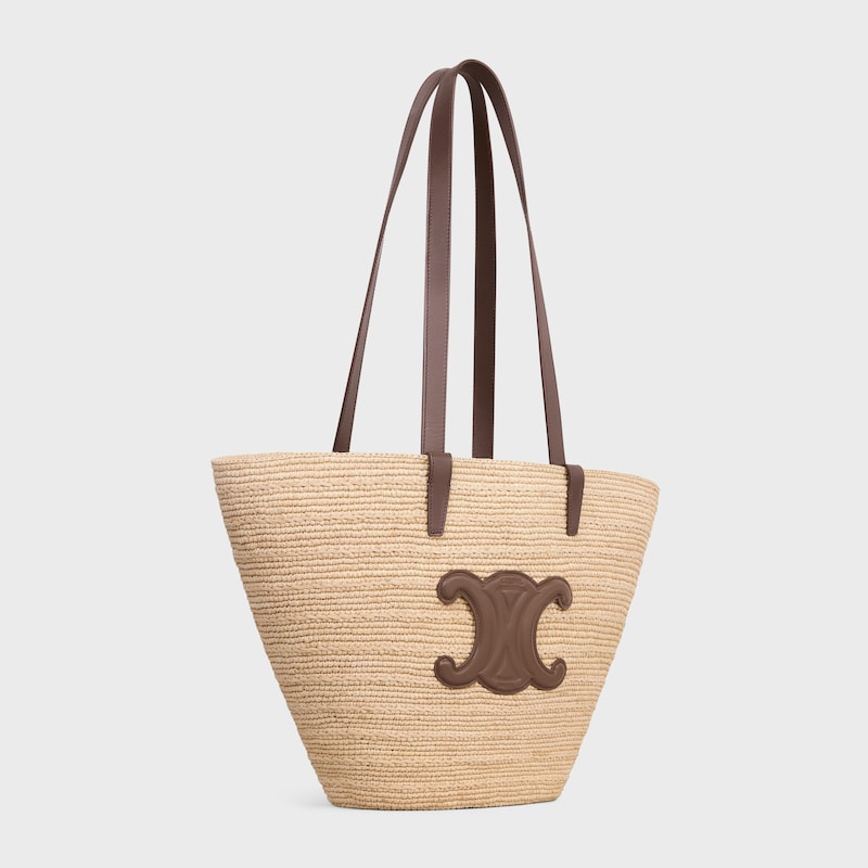 Celine BOLSO TRIOMPHE CELINE CLASSIC PANIER MEDIANO DE RAFIA Y PIEL DE BECERRO Gran oferta