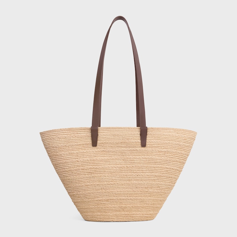 Celine BOLSO TRIOMPHE CELINE CLASSIC PANIER MEDIANO DE RAFIA Y PIEL DE BECERRO Gran oferta