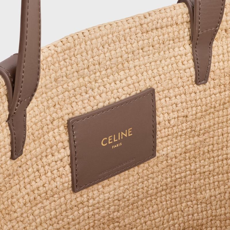 Celine BOLSO TRIOMPHE CELINE CLASSIC PANIER MEDIANO DE RAFIA Y PIEL DE BECERRO Gran oferta