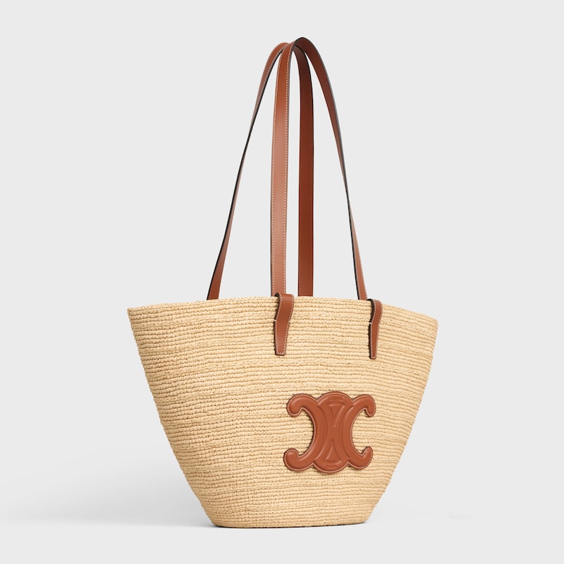 Celine BOLSO TRIOMPHE CELINE CLASSIC PANIER MEDIANO DE RAFIA Y PIEL DE BECERRO Rebajas baratas