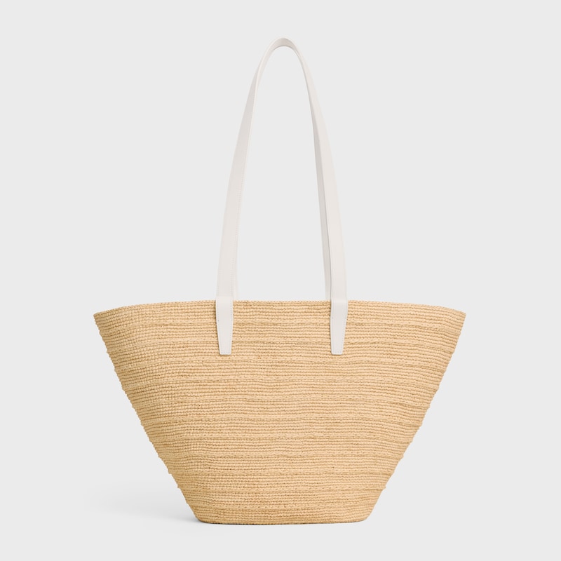 Celine BOLSO TRIOMPHE CELINE CLASSIC PANIER MEDIANO DE RAFIA Y PIEL DE BECERRO Rebajas de fábrica
