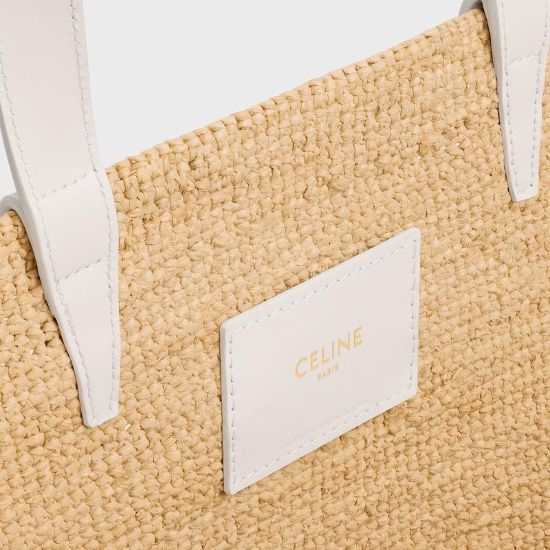 Celine BOLSO TRIOMPHE CELINE CLASSIC PANIER MEDIANO DE RAFIA Y PIEL DE BECERRO Rebajas de fábrica