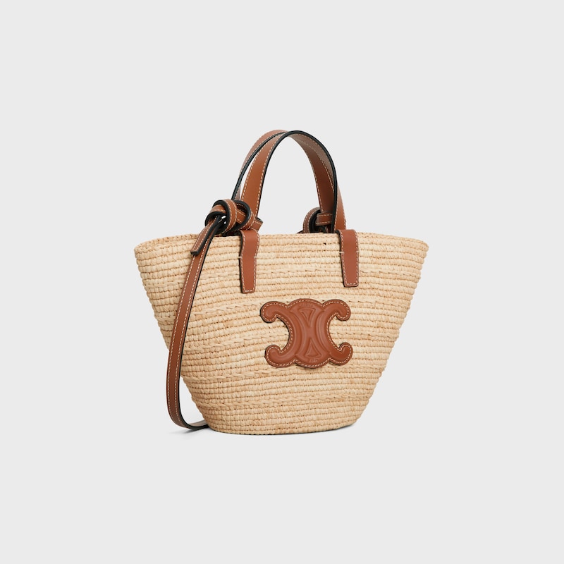 Celine BOLSO NANO CELINE CLASSIC PANIER FLEXIBLE DE RAFIA Y PIEL DE BECERRO Los más vendidos