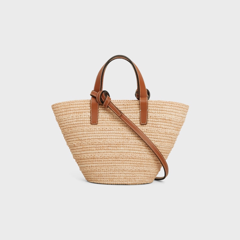 Celine BOLSO NANO CELINE CLASSIC PANIER FLEXIBLE DE RAFIA Y PIEL DE BECERRO Los más vendidos
