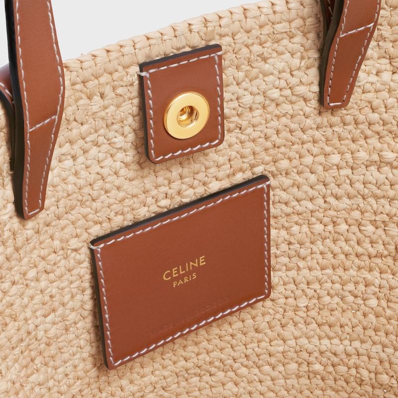 Celine BOLSO NANO CELINE CLASSIC PANIER FLEXIBLE DE RAFIA Y PIEL DE BECERRO Los más vendidos