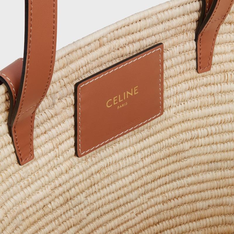 Celine BOLSO CELINE CLASSIC PANIER PEQUEÑO CON TRIOMPHE TRENZADO DE RAFIA Y PIEL DE BECERRO Ventas relámpago