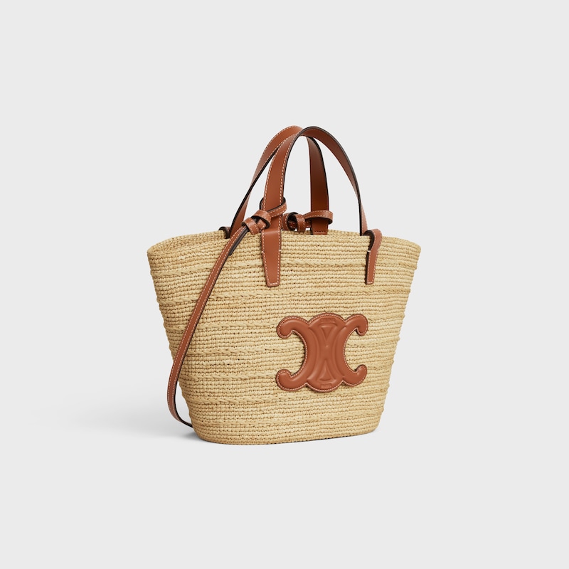Celine BOLSO TEEN CELINE CLASSIC PANIER FLEXIBLE DE RAFIA Y PIEL DE BECERRO Descuento
