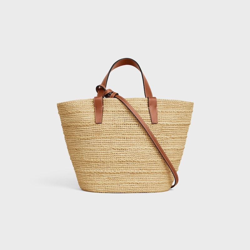 Celine BOLSO TEEN CELINE CLASSIC PANIER FLEXIBLE DE RAFIA Y PIEL DE BECERRO Descuento