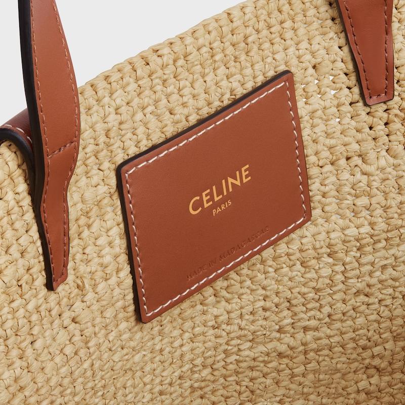 Celine BOLSO TEEN CELINE CLASSIC PANIER FLEXIBLE DE RAFIA Y PIEL DE BECERRO Descuento
