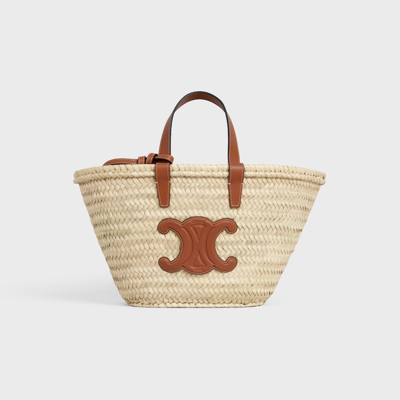 Celine BOLSO TEEN CELINE CLASSIC PANIER DE HOJAS DE PALMA Y PIEL DE BECERRO