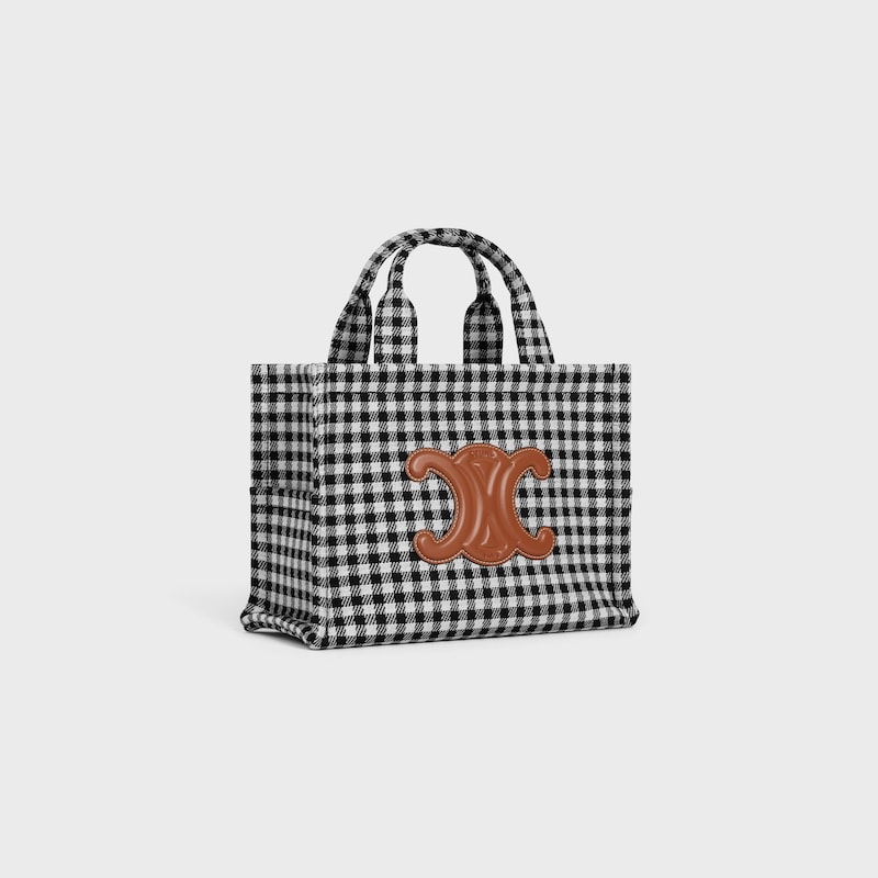 Celine BOLSO CABAS THAIS PEQUEÑO DE TEJIDO DE CUADRO VICHY Y PIEL DE BECERRO Mejor oferta