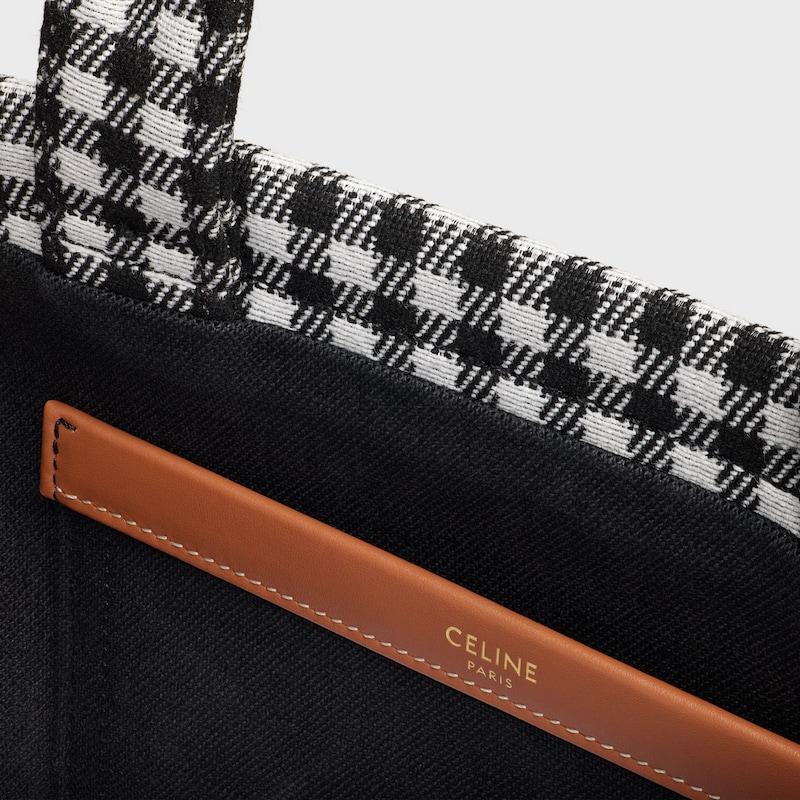 Celine BOLSO CABAS THAIS PEQUEÑO DE TEJIDO DE CUADRO VICHY Y PIEL DE BECERRO Mejor oferta