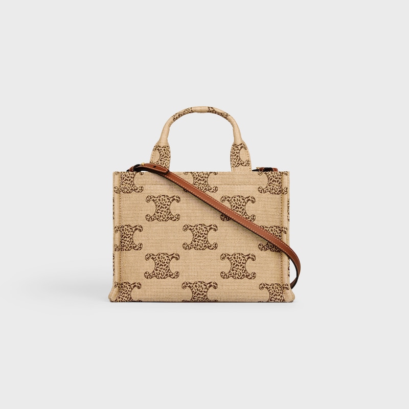 Celine BOLSO CABAS THAIS PEQUEÑO DE TEJIDO EFECTO RAFIA CON TRIOMPHE DE LEOPARDO Rebajas top
