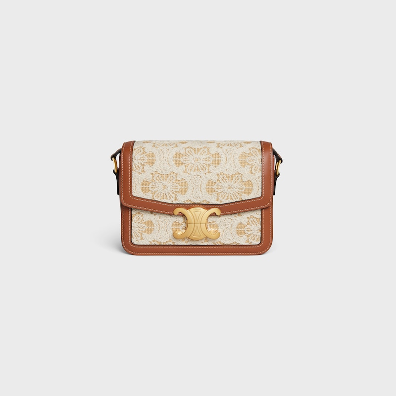 Celine BOLSO TEEN TRIOMPHE DE TEJIDO CON EFECTO RAFIA CON BORDADOS TRIOMPHE