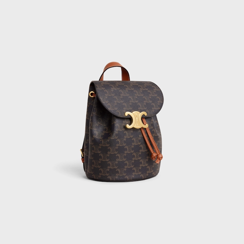 Celine MOCHILA CELINE BONNIE DE LONA TRIOMPHE Y PIEL DE BECERRO Ofertas especiales
