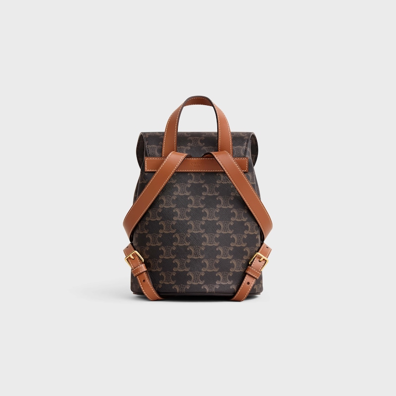 Celine MOCHILA CELINE BONNIE DE LONA TRIOMPHE Y PIEL DE BECERRO Ofertas especiales
