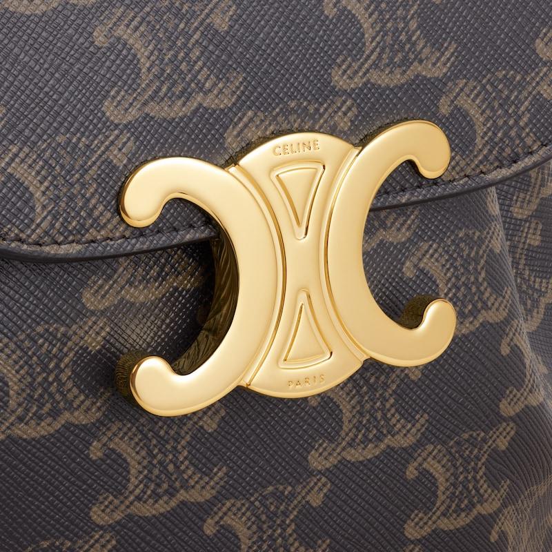 Celine MOCHILA CELINE BONNIE DE LONA TRIOMPHE Y PIEL DE BECERRO Ofertas especiales