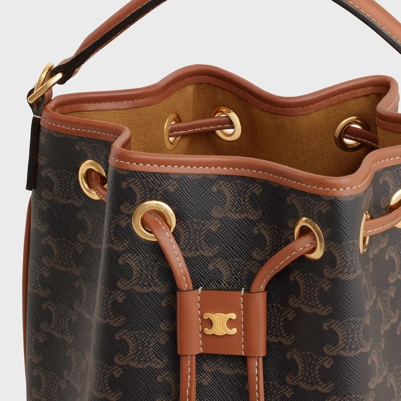 Celine BOLSO CLARA DE LONA TRIOMPHE Y PIEL DE BECERRO Precio ultrabajo