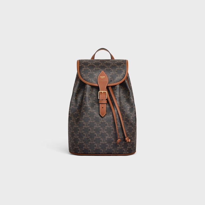 Celine MOCHILA FOLCO MEDIANA DE LONA TRIOMPHE Y PIEL DE BECERRO