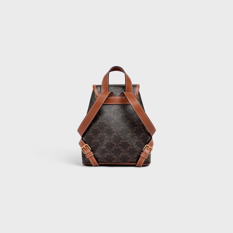 Celine MOCHILA FOLCO MINI de lona Triomphe y piel de becerro En línea