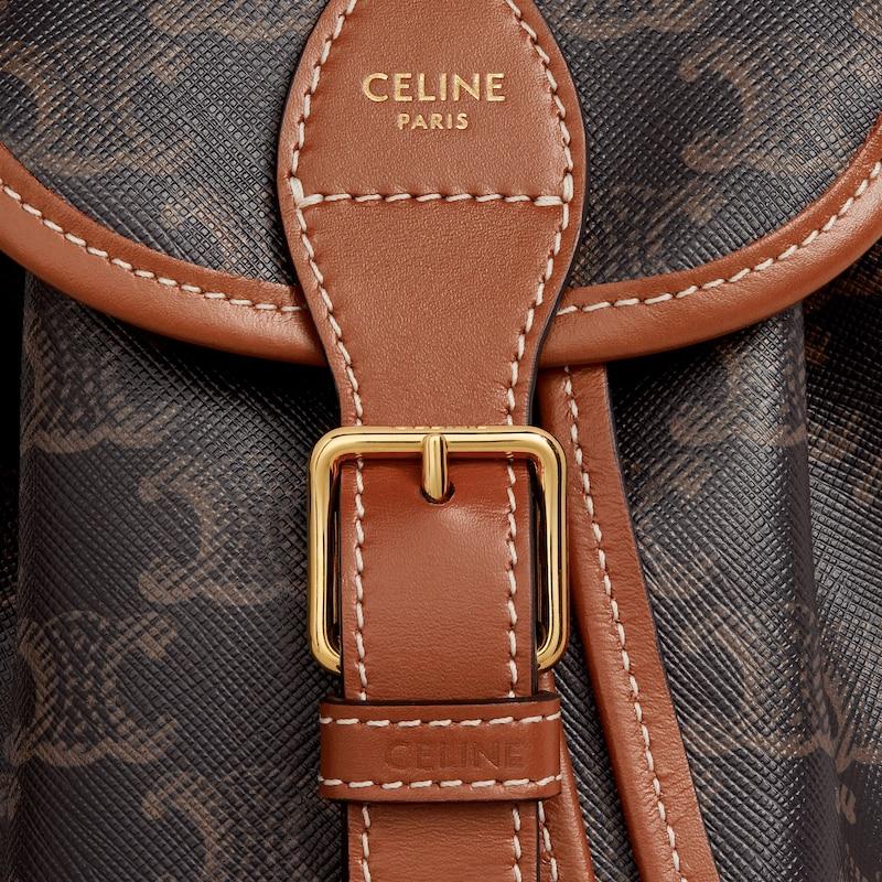 Celine MOCHILA FOLCO MINI de lona Triomphe y piel de becerro En línea