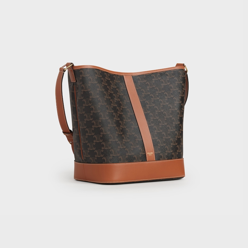 Celine BOLSO CUBO MEDIANO DE LONA TRIOMPHE Y PIEL DE BECERRO Outlet
