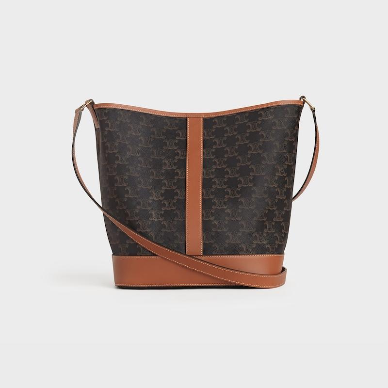 Celine BOLSO CUBO MEDIANO DE LONA TRIOMPHE Y PIEL DE BECERRO Outlet