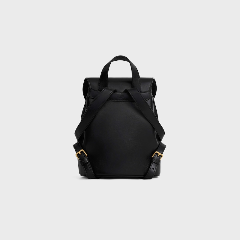 Celine MOCHILA CELINE BONNIE DE PIEL DE BECERRO LISA NEGRA Ahorra y exporta