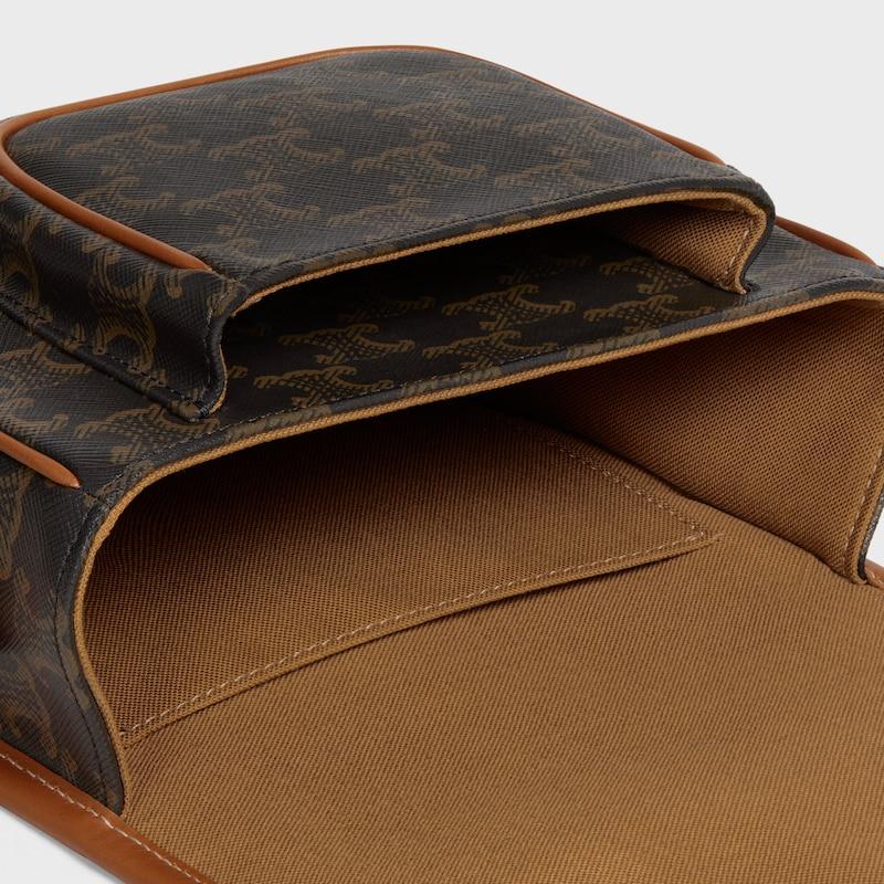 Celine Bolso Folco mediano de lona Triomphe y piel de becerro En oferta