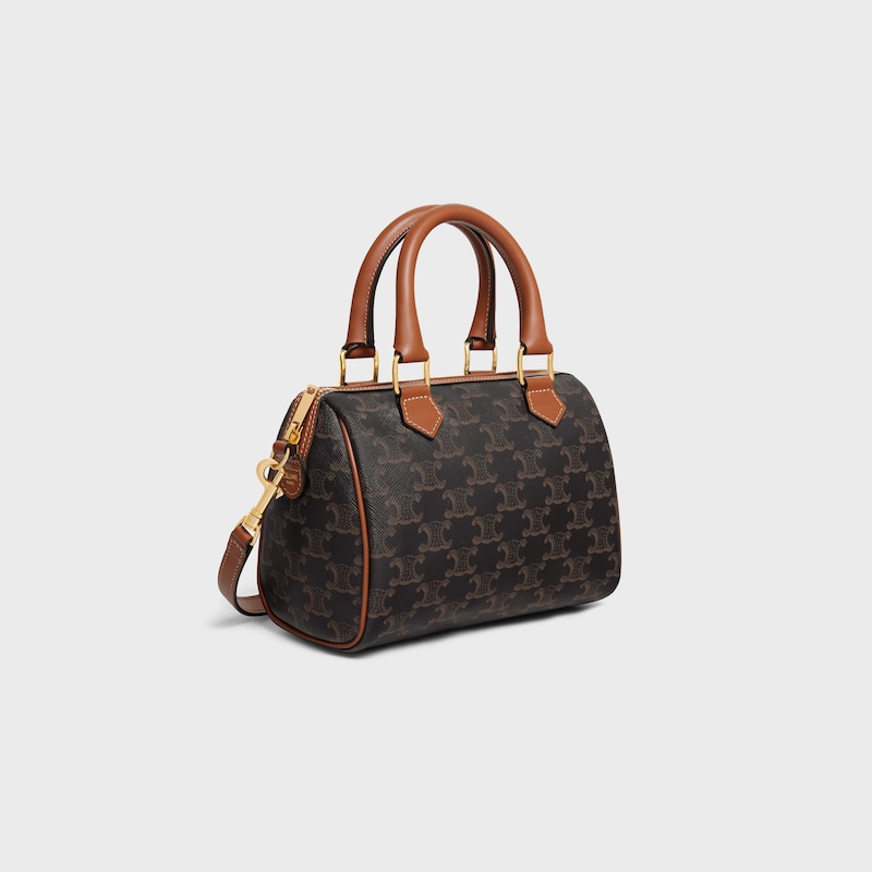 Celine BOLSO BOSTON PEQUEÑO DE LONA TRIOMPHE Y PIEL DE BECERRO Precio ultrabajo