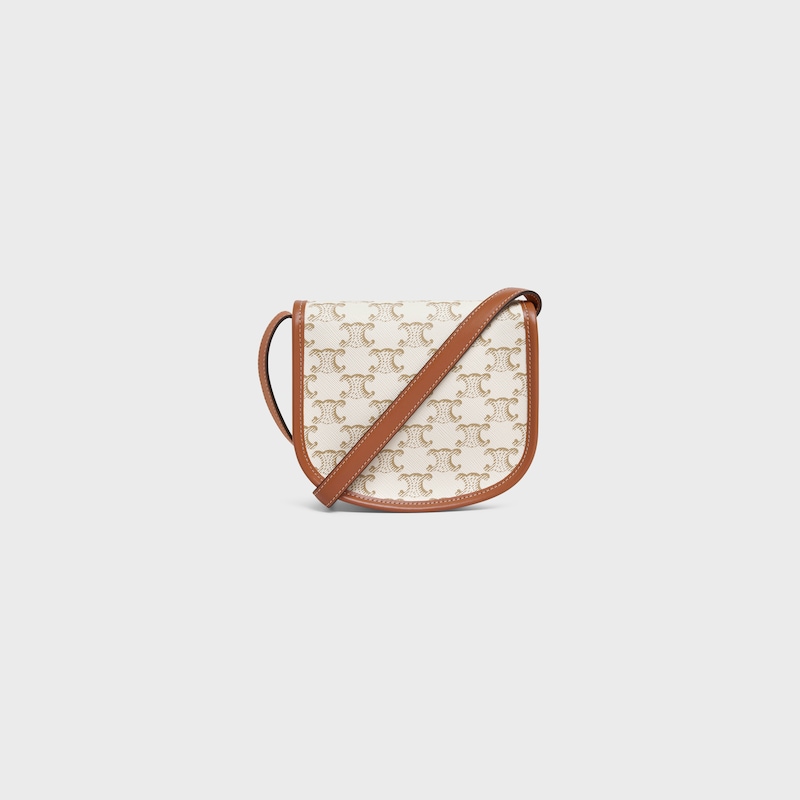 Celine Mini Besace de lona Triomphe y piel de becerro Outlet