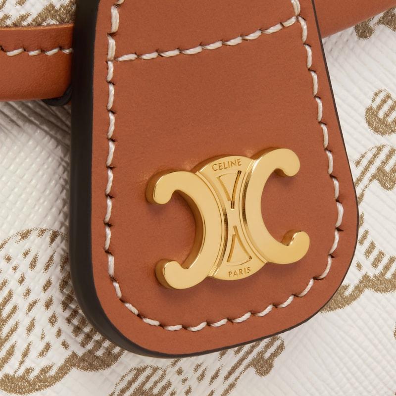 Celine Mini Besace de lona Triomphe y piel de becerro Outlet