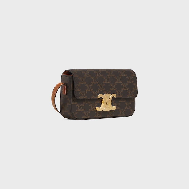 Celine BOLSO DE HOMBRO CLAUDE DE LONA TRIOMPHE Y PIEL DE BECERRO Outlet online